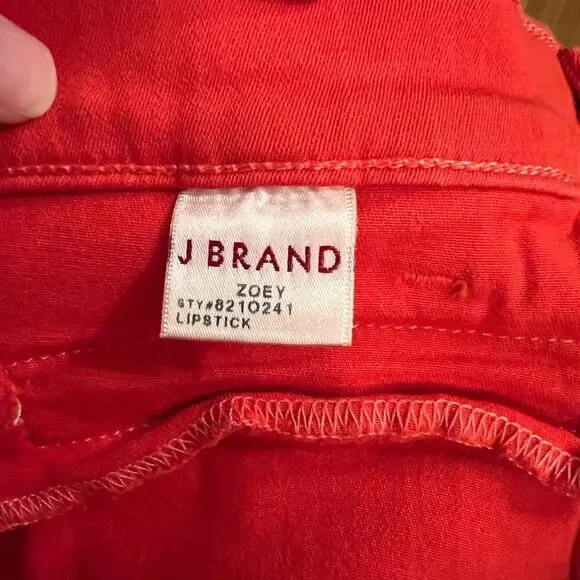 EEUC Women's J Brand Zoey Skinny Ankle Jeans Lipstick Red Size 27